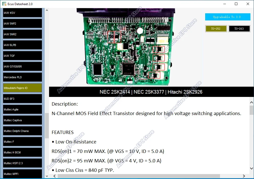 Hot Ecus Datasheet 2.0 ECU Car Repair Software PCB Schematics with Electronic Components of Car ECUs and Additional Information