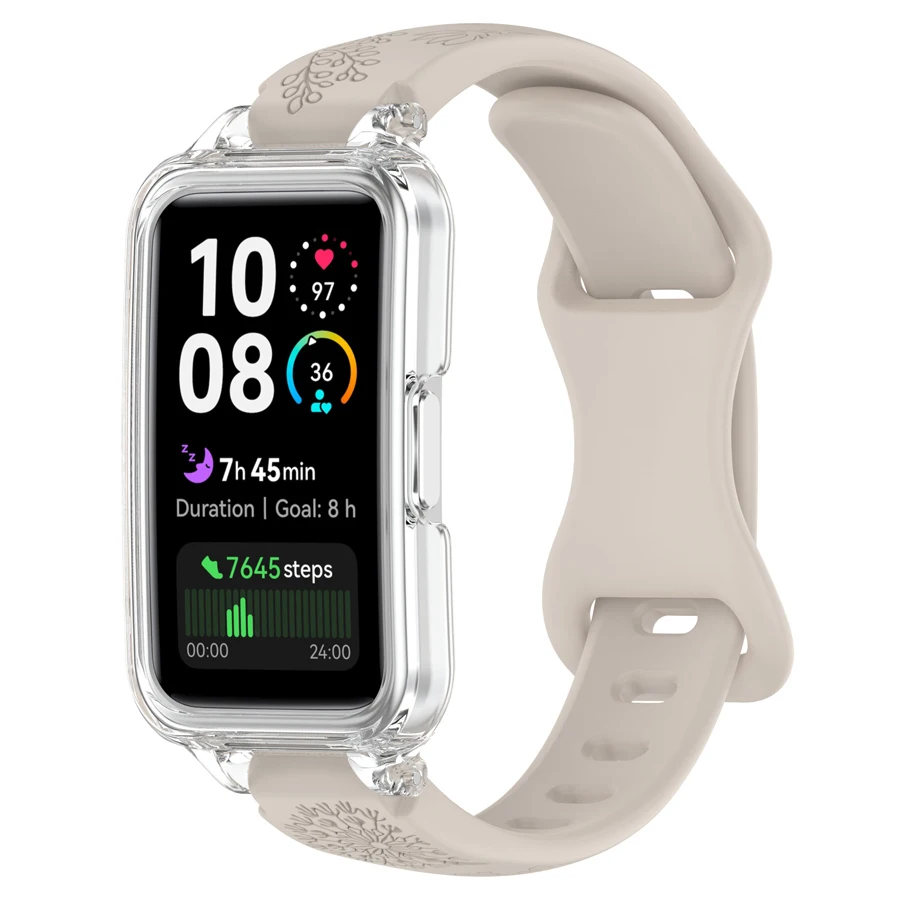Case + Band Voor Huawei Band 10 9 8 Band Accessoires Vervanging Sport Ademende Armband Correa Huawei Bands 10 9 8/8NFC