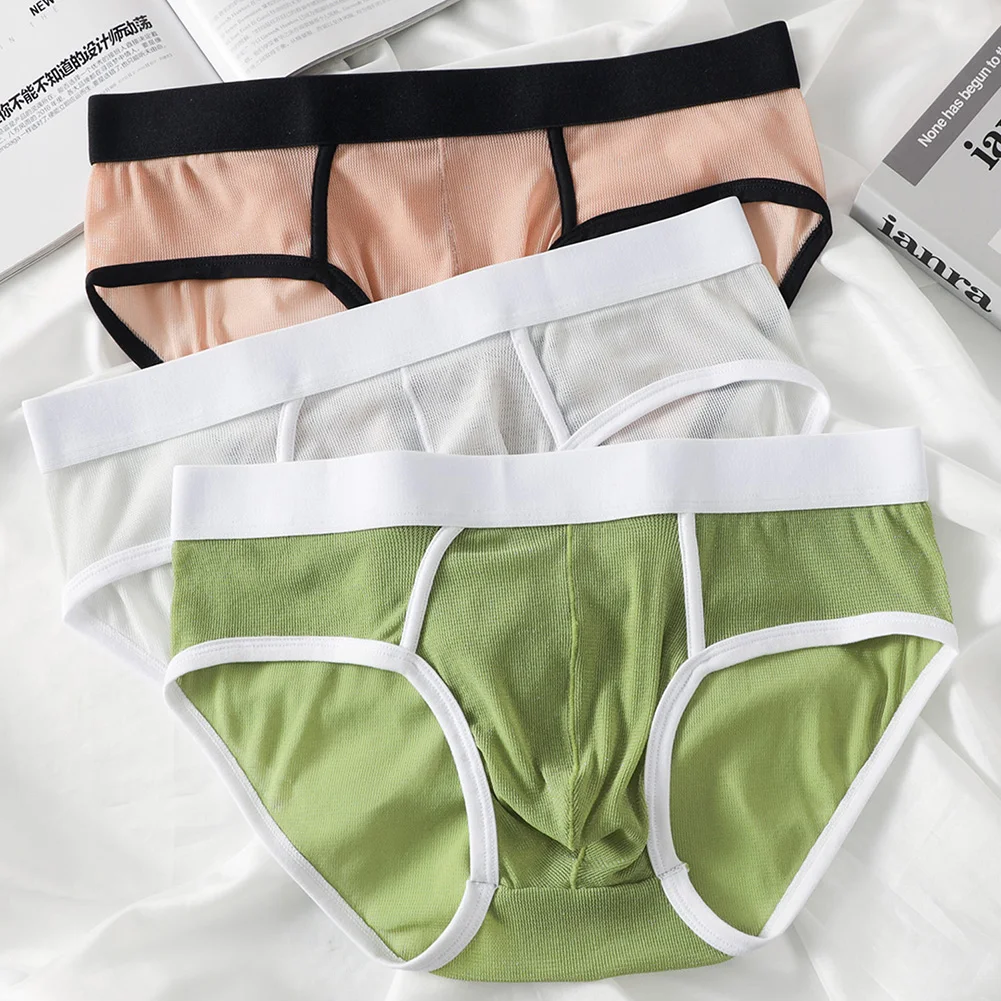 Low Waist Mens See Through Underwear Briefs with U Convex Pouch Breathable Mesh Fabric for Enhanced Comfort and Style