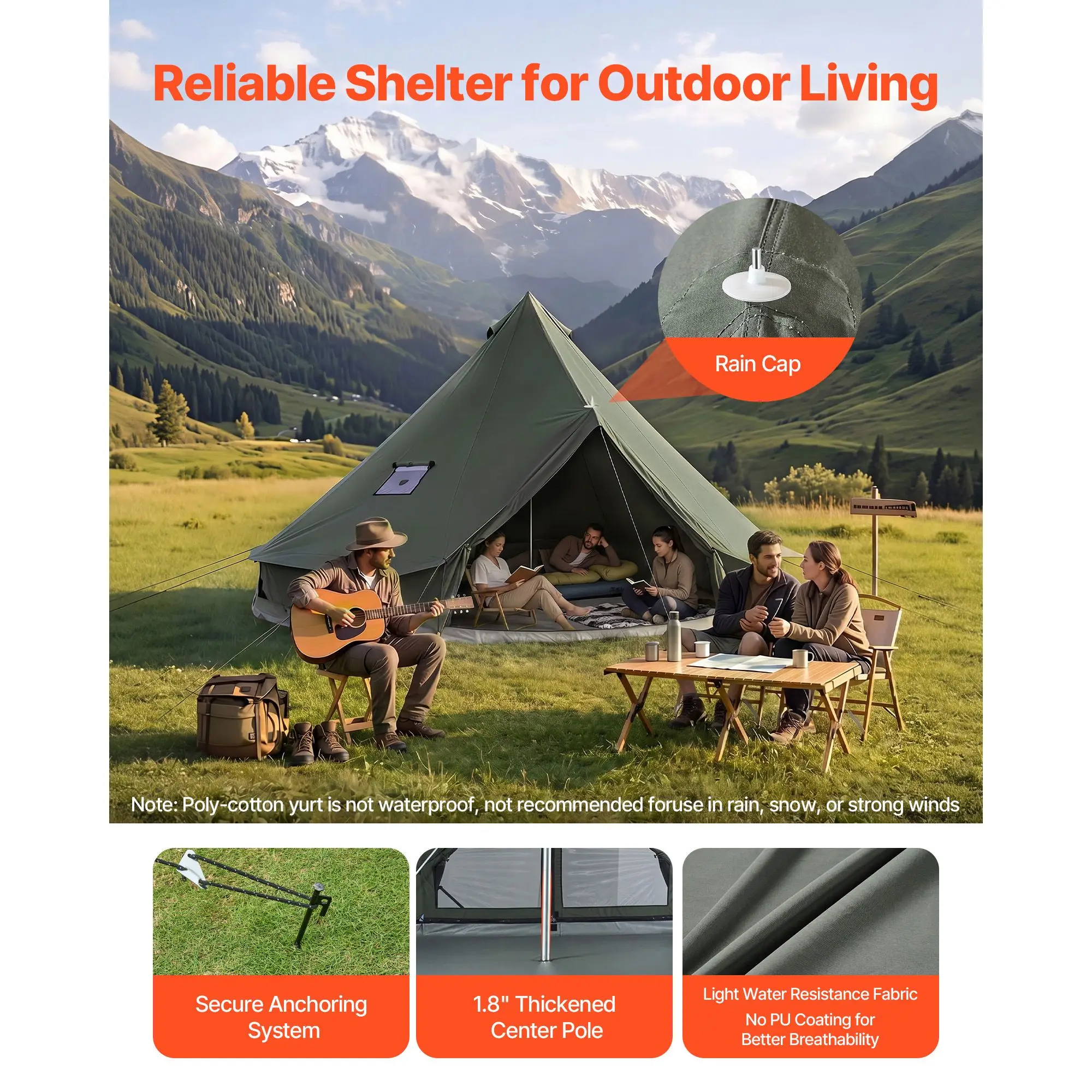 Namiot typu Bell Tent z płótna – Outdoor Yurt Camping recenzja i cena