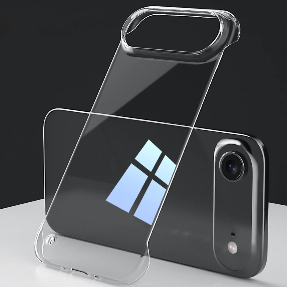 حافظة صلبة شفافة نصف حزمة من البولي كربونات لهاتف آيفون 17 برو ماكس غطاء خلفي شفاف بدون إطار غطاء رفيع للغاية لهاتف آيفون 17 برو ماكس