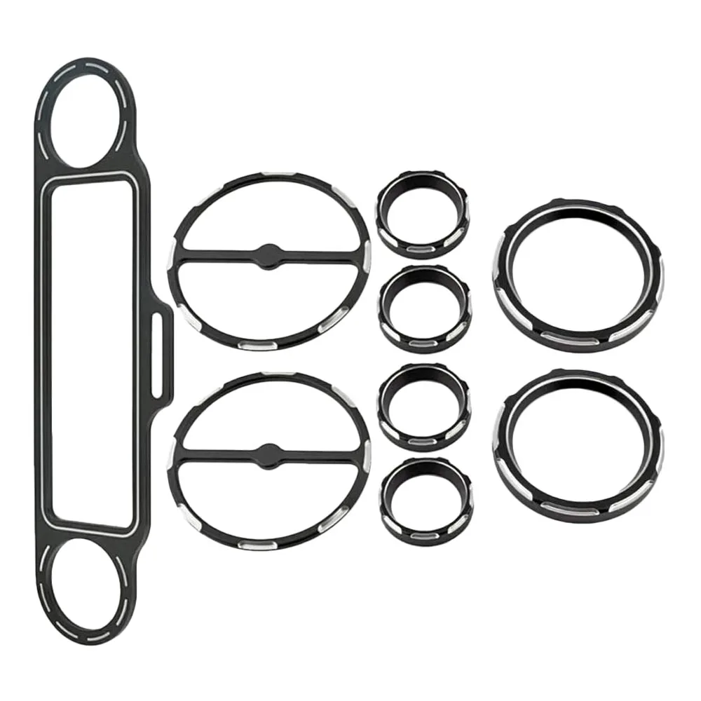 Motorcycle Speedometer Bezels Horn Cover Speaker Stereo Accent Trim Ring for Harley Touring Electra Street Glide Trike 1996-2013