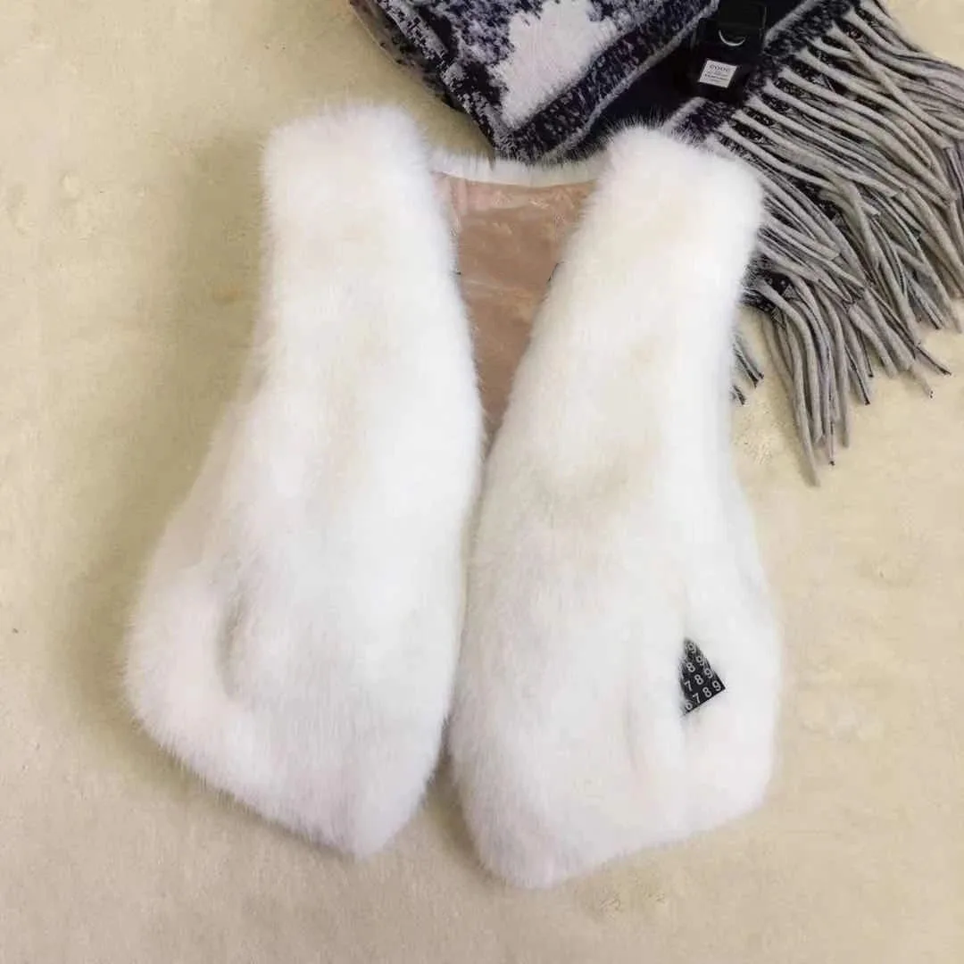 Women Fur Vest New Autumn Winter Female Waistcoat Korean Warm White Black Pink Faux Fur Jacket Fashion Tank Top Sleeveless Coats