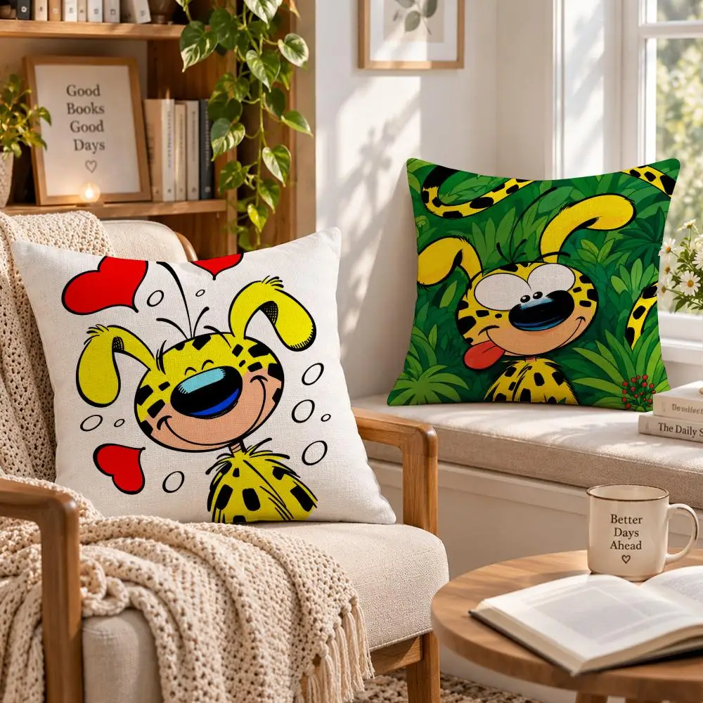 Character Comic M-Marsupilami Cushion Cover Soft Short Cover Washable Sofa Bed Dorm Garden Home Office Chair Decor