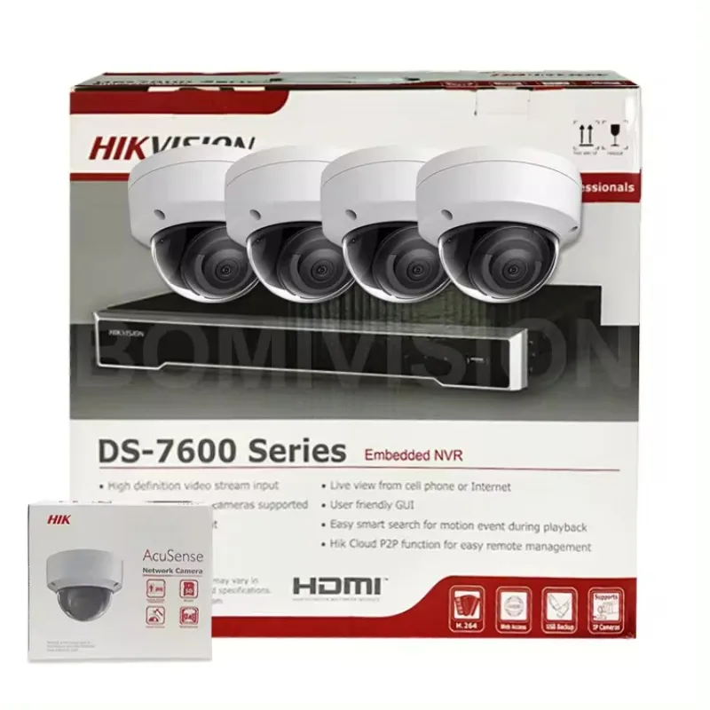 

Original HIKVISON 8ch 8 POE 16 Channel NVR 4MP 8MP 4K HD Built-in Mic CCTV Dome IP Security Camera System