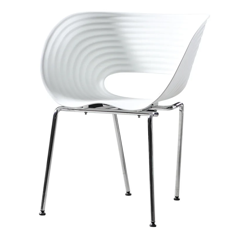 

Plastic shell chair, backrest casual cafe to negotiate outdoor retro Nordic dining chair