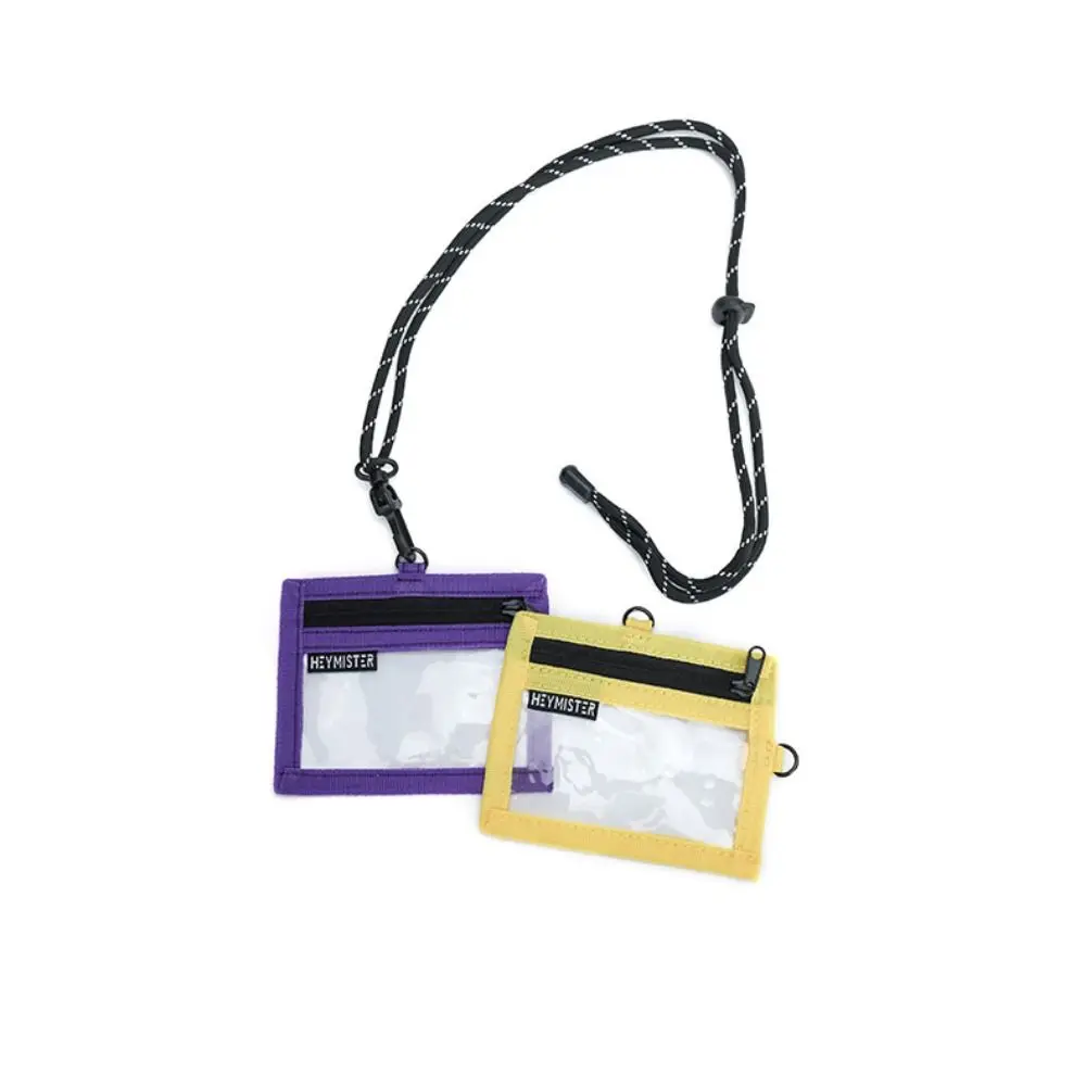 

Protective Case ID Card Holder Simplicity Transparent Student Card Cover Fashion with Neck Strap Bus Cards Sleeves