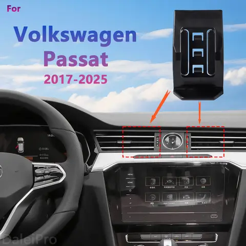For Volkswagen Passat B8 2017-2025 Car Phone Mount Wireless Charging Phone Holder Special Fixed Base Car Interior Accessories