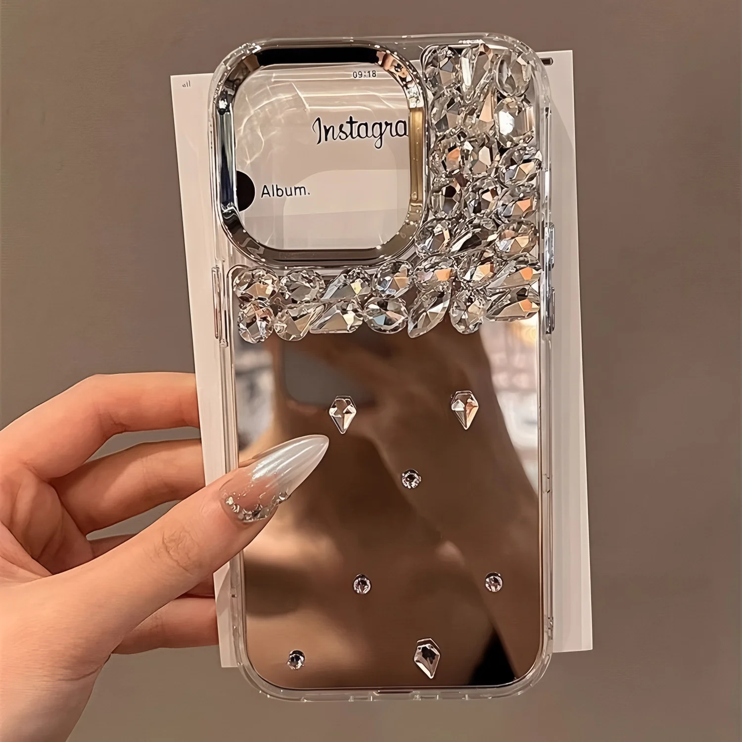 Custodia per telefono Bling con superficie a specchio con diamante 3D di lusso per Google Pixel 10 Pro XL 9 9A 8 8A 7 7A 6 6A Custodie Cover