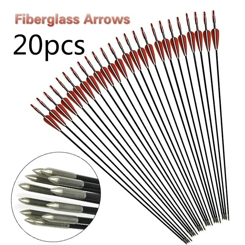 

20/15/10/5Pcs 30inch Fiberglass Arrows for Recurve Bow Rainbow BowTarget Practice Arrow Sports Goods (Spine 900)