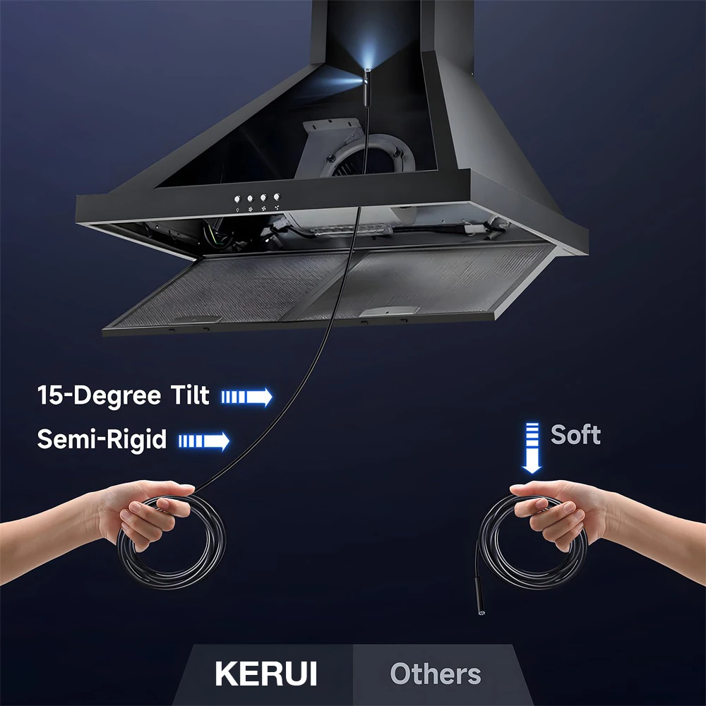 KERUI Single/Dual Lens Endoscope Camera For iPhone iPad IOS & Android Type-c Led Light IP67 Borescope Industry Inspection Camera