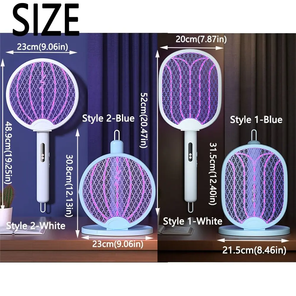2 in 1 Electric Mosquito Swatter Portable Anti Mosquito Fly Bug Zapper Security Net USB Rechargeable Mosquito Killer Lamp Summer
