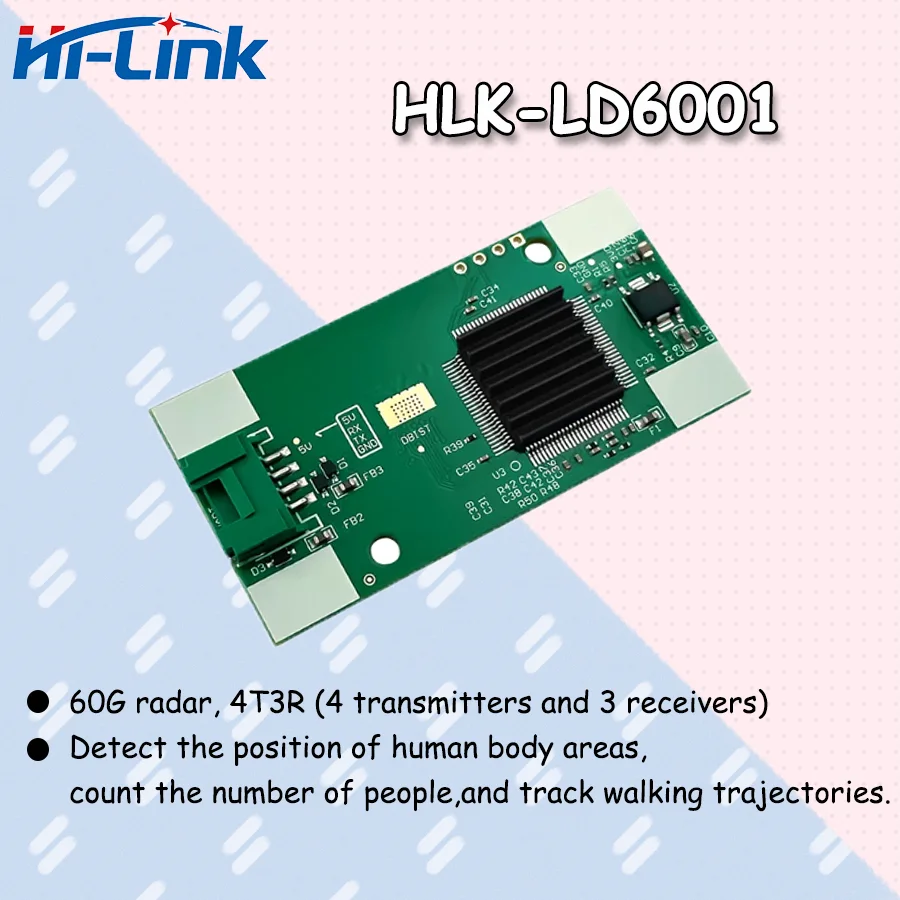 HLK-LD6001 and HLK-LD6001 TEST KIT FMCW Supports Positioning Within 8 Meters 60G Radar Human Motion Sensor