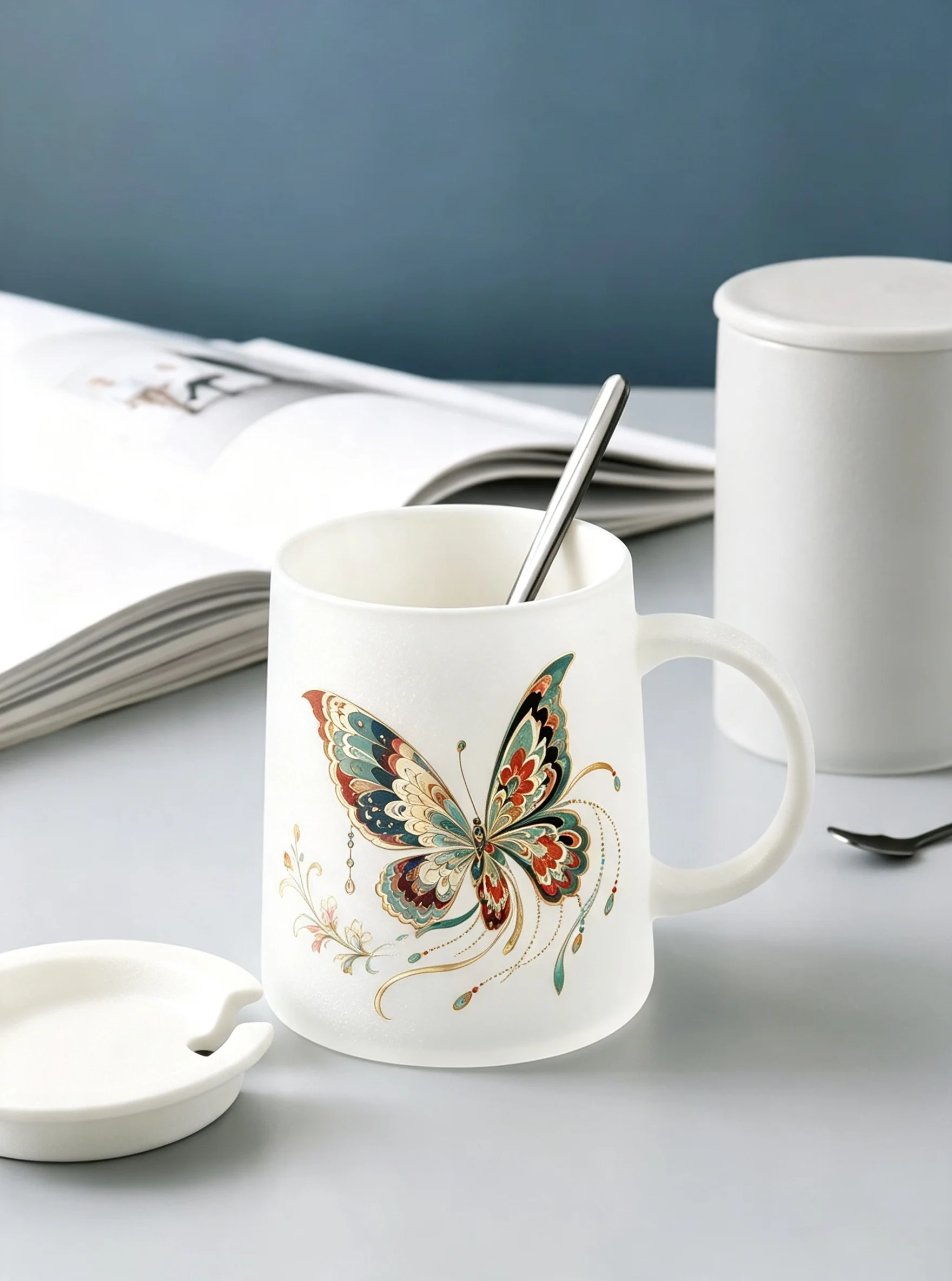 4 Sheets Chinese Style Vintage Butterfly UV DTF Cup Wraps For Glass Cups DIY Waterproof Rub On Transfer Stickers