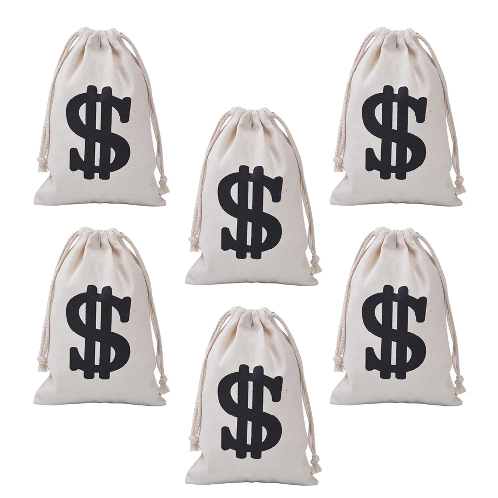 

8 Pcs Pirate Party Gift Bag 17x25 Drawstring Design Cloth Storage Pouch Coins Jewelry Practical Portable Halloween Wedding