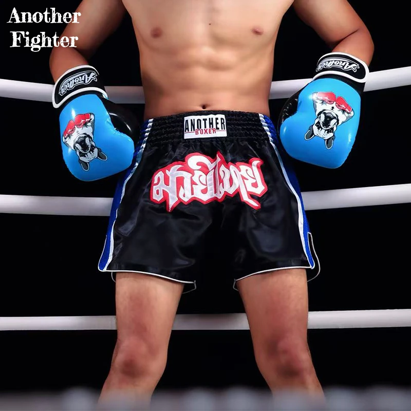 

Breathable Thai Boxing Pants Men Women Kids Muay Thai Shorts Boxing Training Competition Sparring Kickboxing Fight Shorts Black