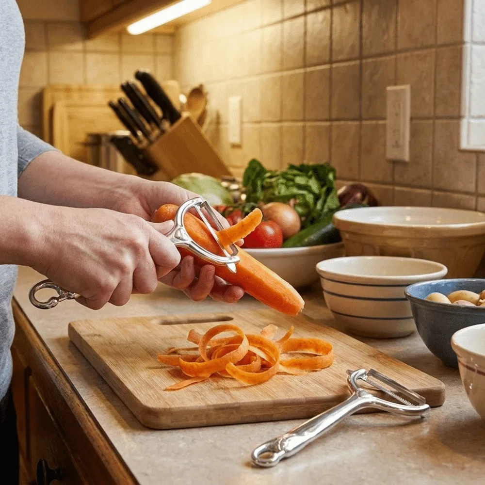 Zinc Alloy Vegetable Peeler Swan Shaped Handle Dual Side Fruit Peeler Ergonomic Stainless Steel Potato Peeler Home Kitchen