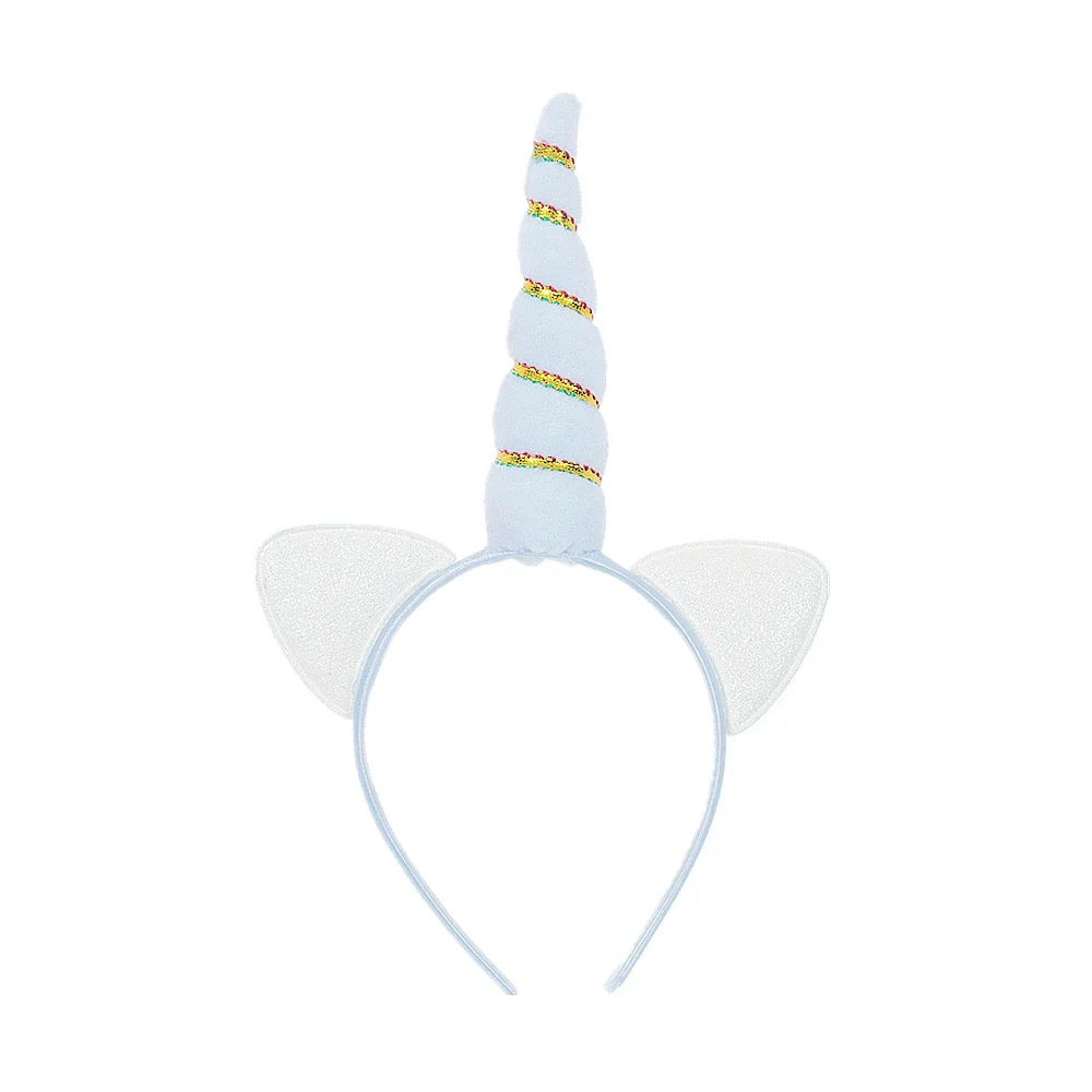 Yundfly Cute Baby Girls Glitter Unicorn Horn Hairband Kids Cat Ear Headwrap Hair Band Unicorn Party Hair Accessories