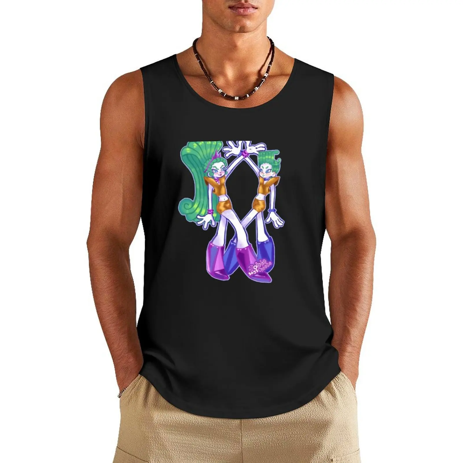 

Velvet and Veneer Trolls Band Together Fan Art Tank Top summer clothes men 2025 gym t-shirts man Men's summer vest Gym clothes