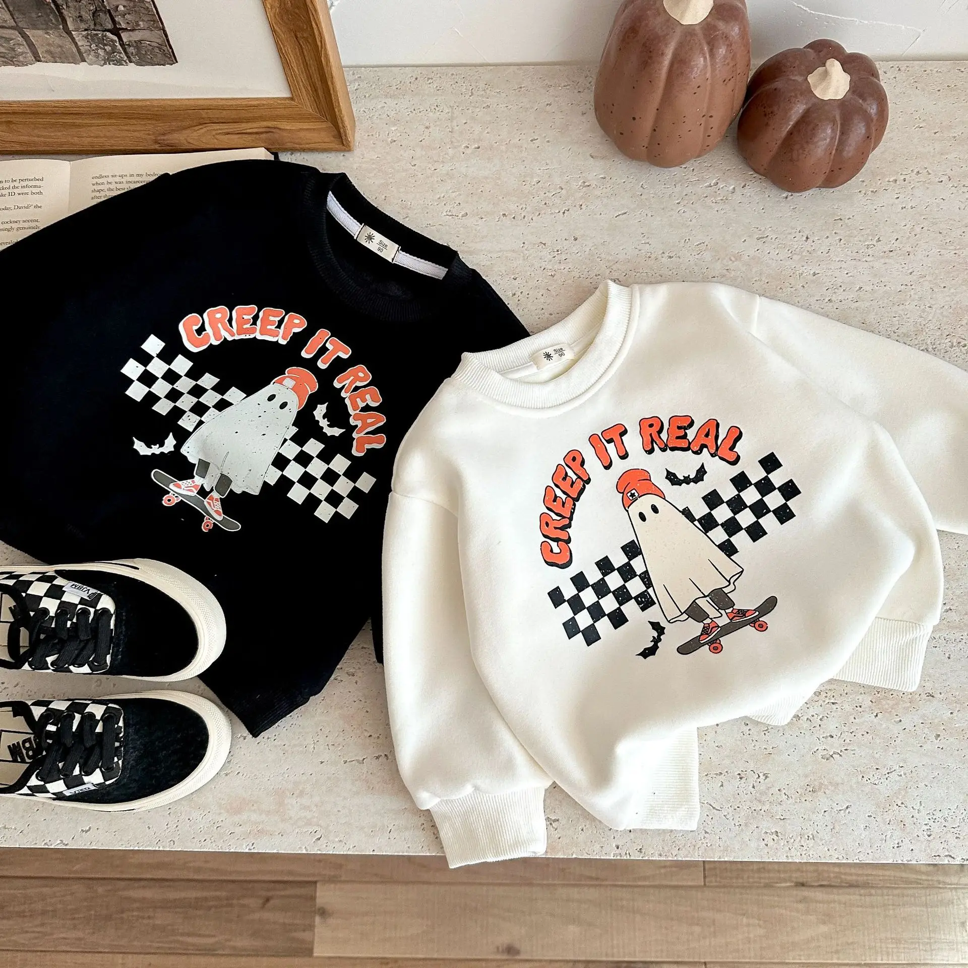 2025 شتاء جديد الأطفال الدافئة بلوزة من الصوف بنين بنات لطيف الكرتون طباعة البلوز طفل طويل الأكمام بلايز عادية الاطفال الملابس