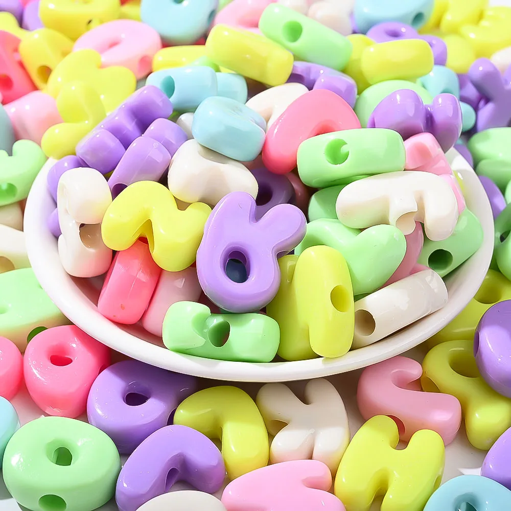500g, ca. 175 Stück, bunte, interessante 3D-Alphabetperlen, einzigartiges Design, A-Z-Buchstaben, Acrylperlen mit großem Loch für DIY-Dekorationen – Detail 7