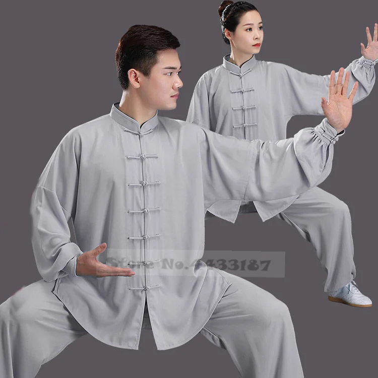 Chinês tradicional tang terno kung fu roupas retro oriental unisex tai chi roupas solto cintura elástica viscose loungewear 3xl