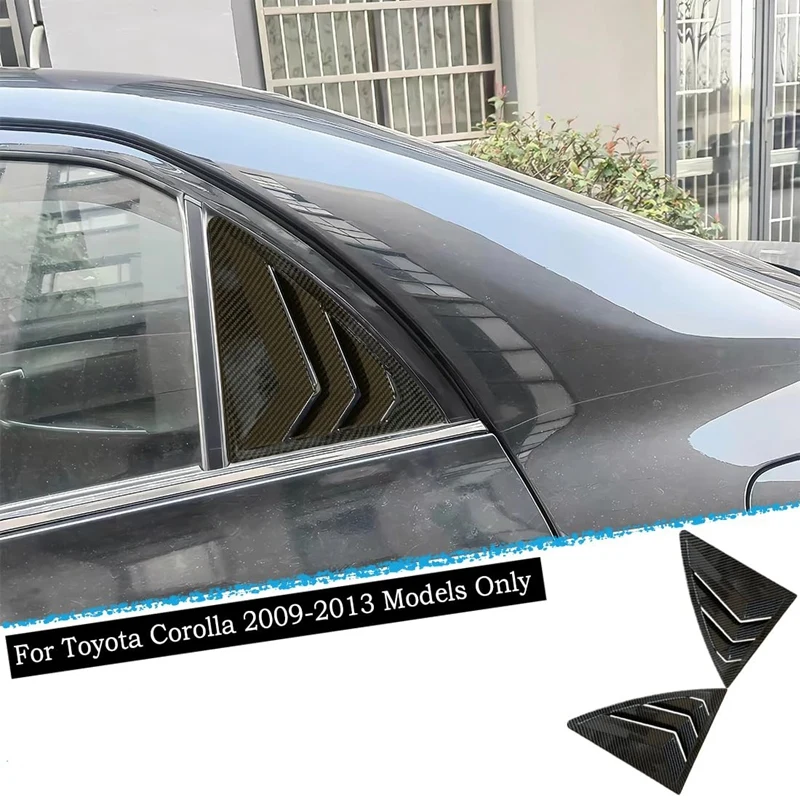 For Toyota Corolla 2009-2013 Car Rear Louver Window Side Shutter Cover Trim Sticker Vent Scoop Accessories