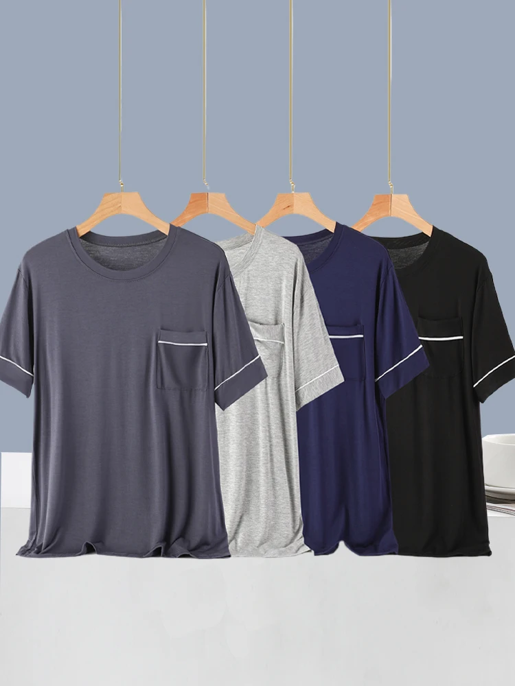 

Loose Fit Men's ort Sve T-irt Summer Thin Modal Casual round Ne Sportswear Large Size Outerwear Comfortable Breathable