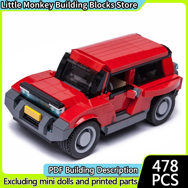 Speed Racing Car Model MOC Building Bricks Red Sport Utility Vehicle Modular Technology Children Holiday Gifts Assemble Toy Suit