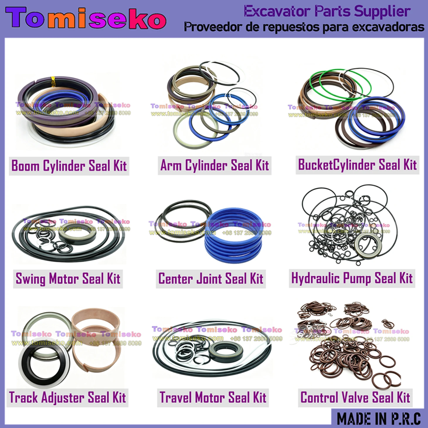 Excavatora Seal Kit For Komatsu PC200-6 Boom Arm Bucket Cylinder Hydraulic Pump Swing Travel Motor Center Joint Track Adjuster