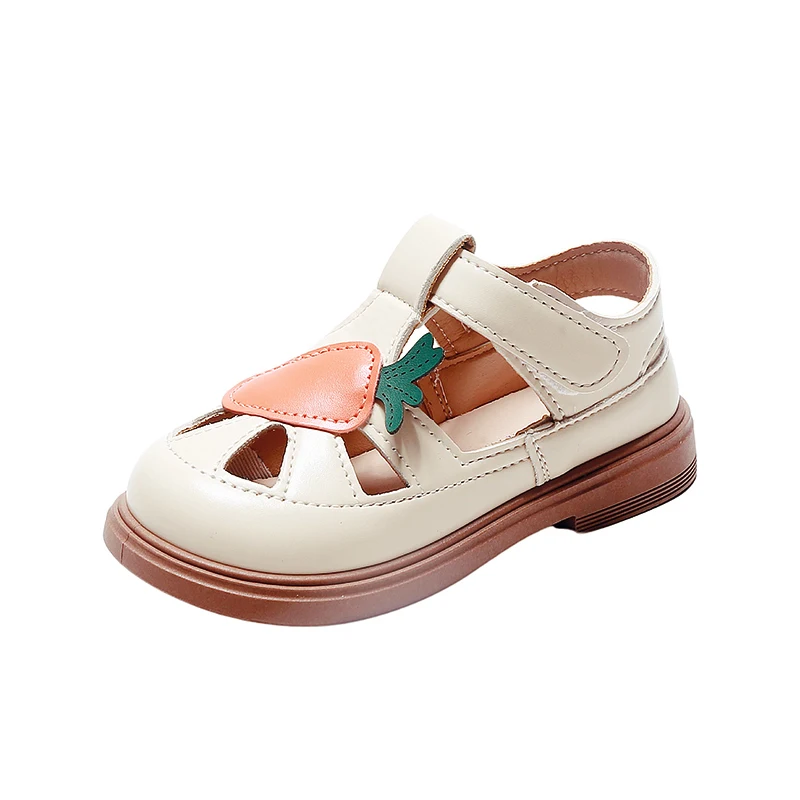 Girls Princess Casual Shoes Hollowed-out Breathable Kids Sandals with Cute Rabbit 2025 Summer New Children Beach Shoes Soft Sole