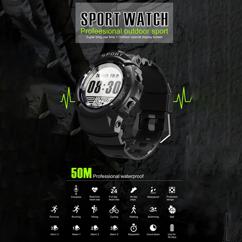 Reloj inteligente S816 para hombre y niño, pulsera profesional resistente al agua hasta 50M, con brújula y cronómetro, para deportes al aire libre,