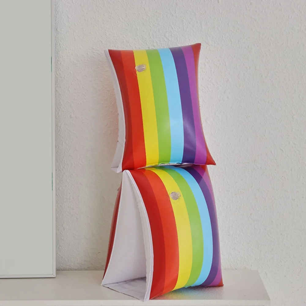 

Rainbow Thicken Training Equipment Inflatable Kids Adult Swimming Arm Ring Arm Bands Floater Buoy Armbands Swim Floats Sleeves