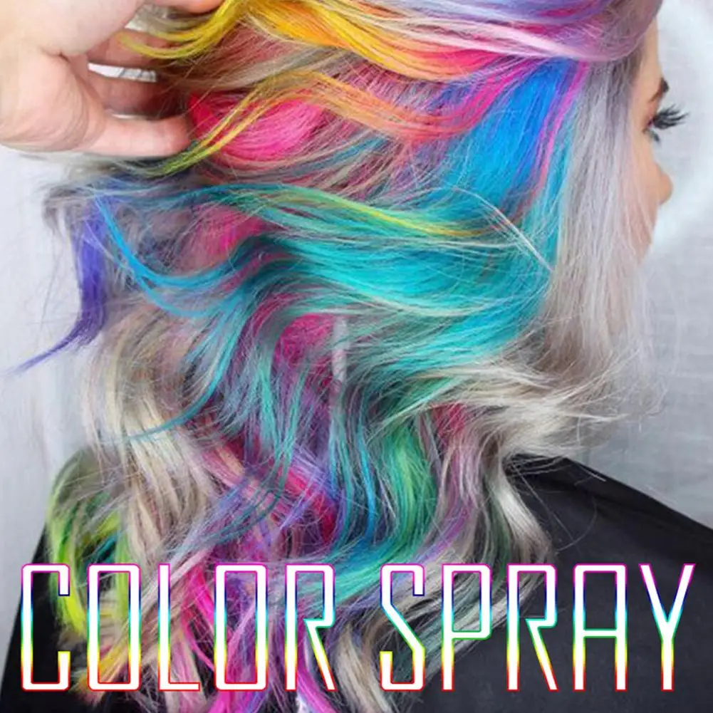 

8 Colors Hair Dyeing Spray Colorful Temporary Hair Color Spray Washable Hair Dye for Halloween Party Makeup Hair Styling Product