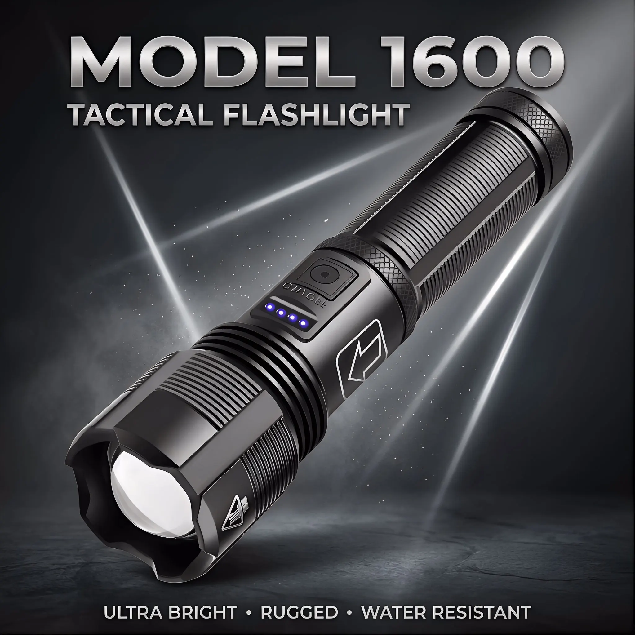 1600 Rechargeable Flashlight XHP50/XHP70 1000 Lumens Type-C USB Zoomable Power Display IPX4 Outdoor Camping Flash Light