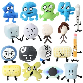 드림 아일랜드용 배틀 봉제 장난감, BFDI 1 2 4 X 박제 동물 부드러운 인형 시계, 단추 와플 볼 선풍기, 어린이 선물, 18 가지 스타일, 신제품