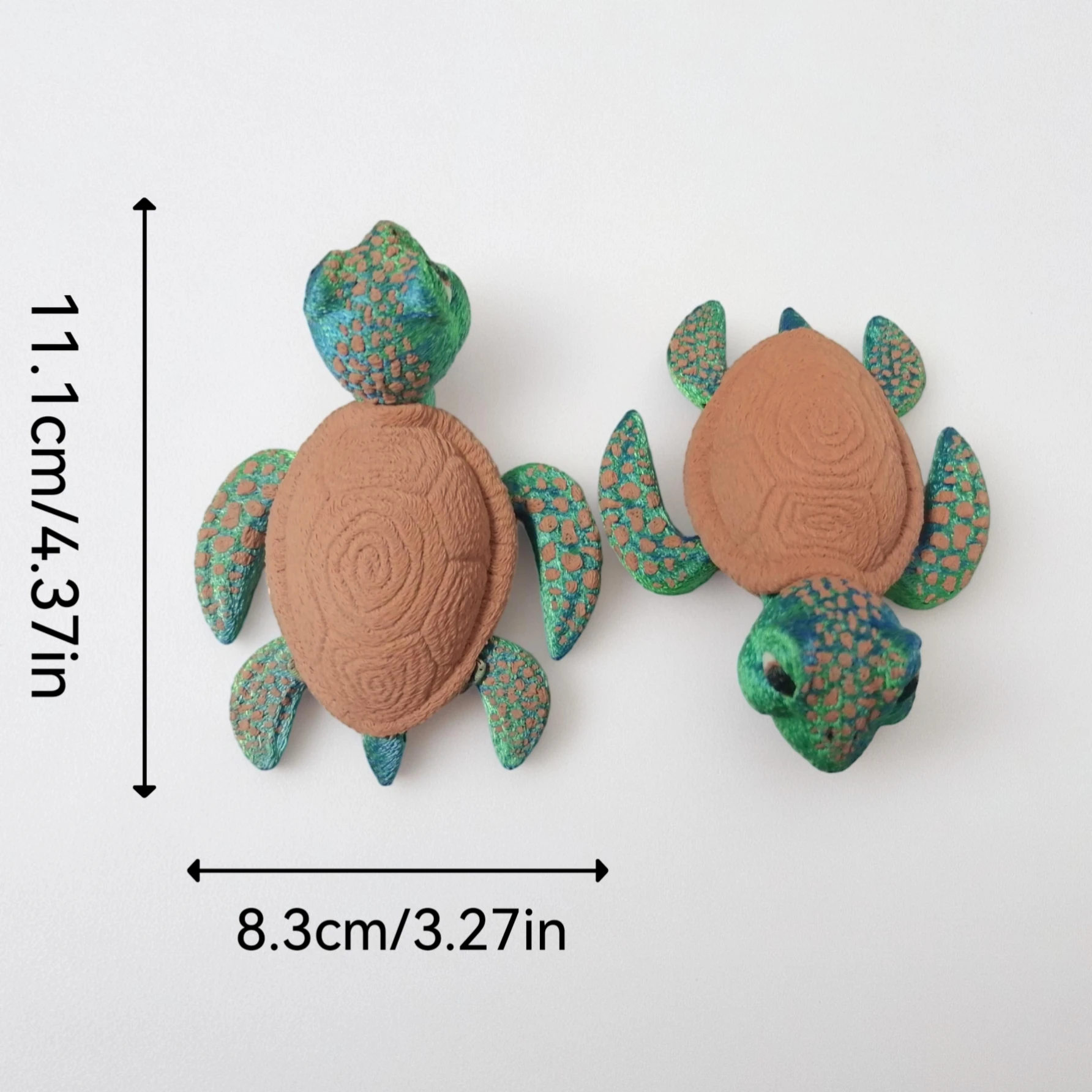 The cute little turtle ornaments made of plastic are not easy to break and are perfect gifts for offices, living rooms and desks