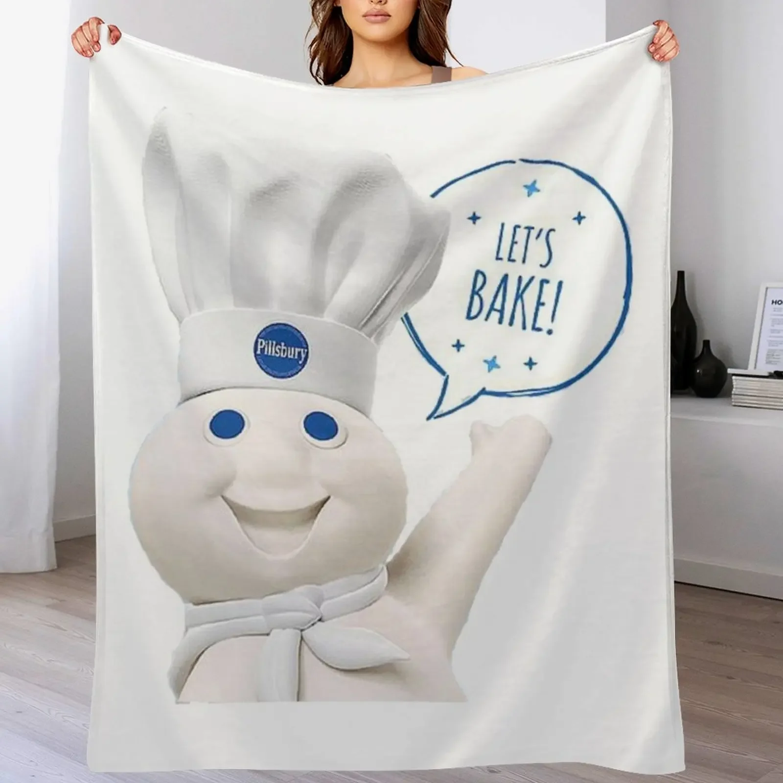 

Pillsbury Doughboy Throw Blanket warm winter anime Plush Retros Blankets