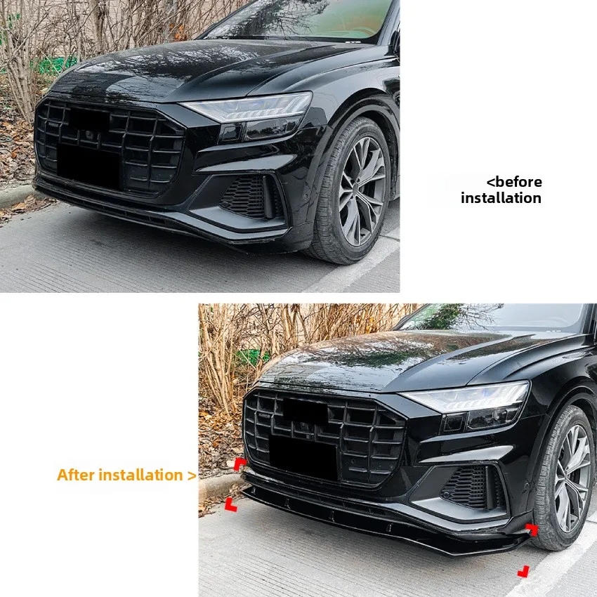 

For Audi Audi Models Q8 SQ8 Sline 2019-23 Front Lip Front Spatula Front Bar Enclosure Exterior