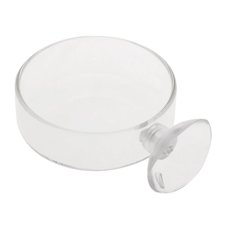 Aquarium Shrimp Feeding Dish with Suction Cup Glass Feeder Bowl Round Tray Dropship