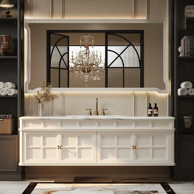 French Retro Bathroom Cabinet Space Saver Slim Trendy Display Closet Luxury Skincare Storage Gabinete Decorations Furniture