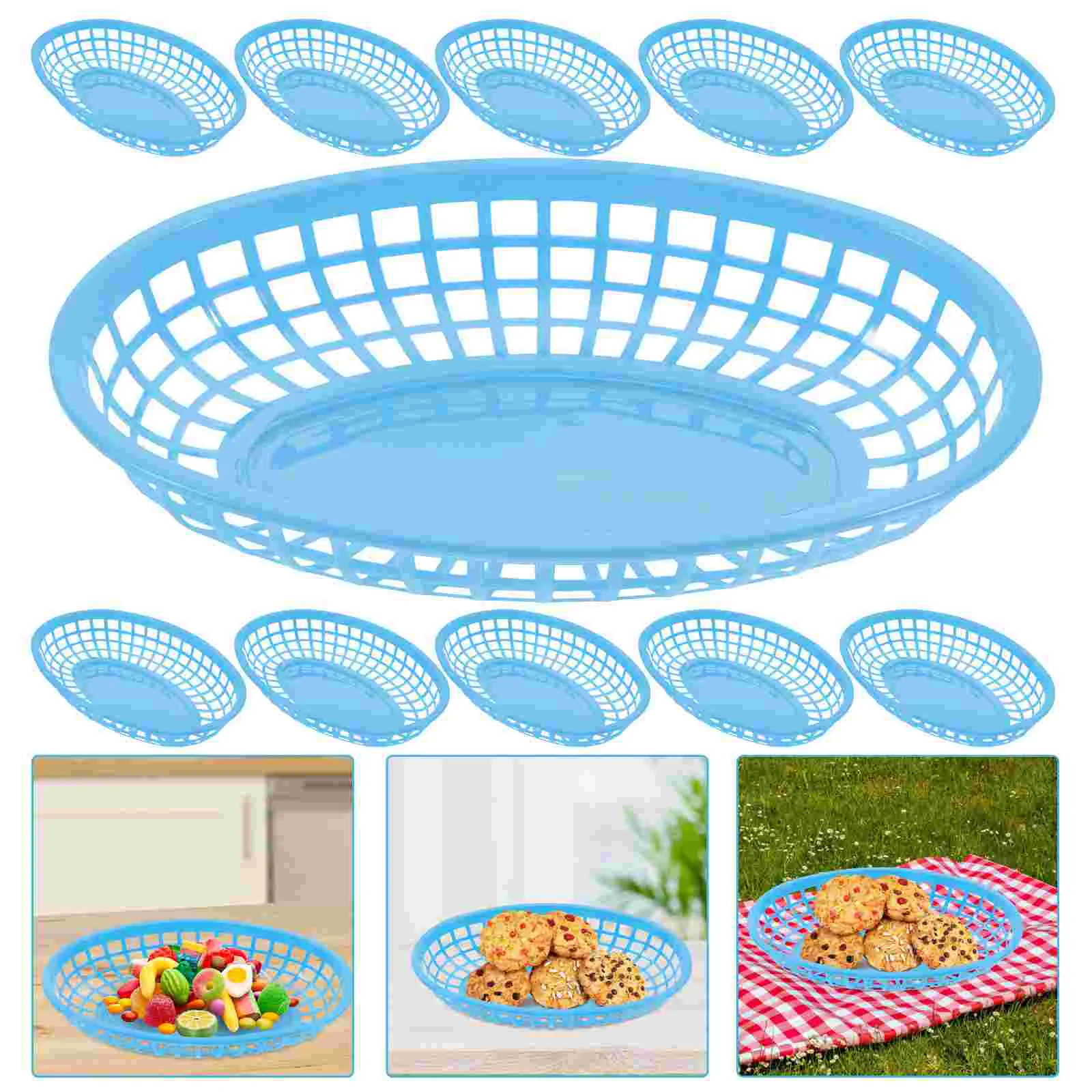 

Clear Bins Snack Plate Hamburger Basket Fast Food Baskets Air Fryer Storage Child