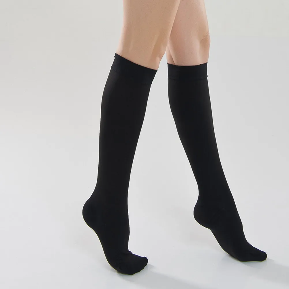 

4Pairs Knee High Compression Socks for Men Women Non-Binding Comfort Stockings Long Hours Standing Walking Recovery