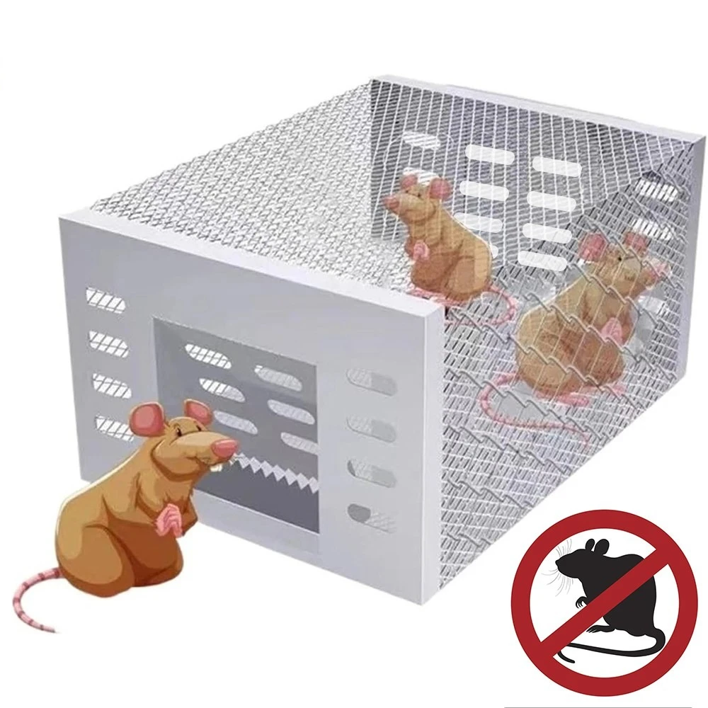 Trappola per Topi Professionale, Dispositivo di Cattura Automatico Riutilizzabile 30*22*15CM