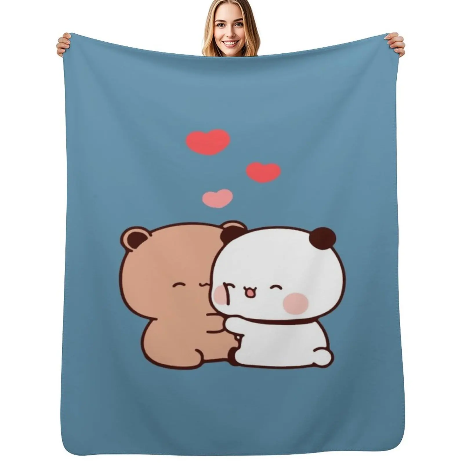 

panda bear bubu and dudu hugs love Throw Blanket Picnic Warm Polar for sofa Blanket