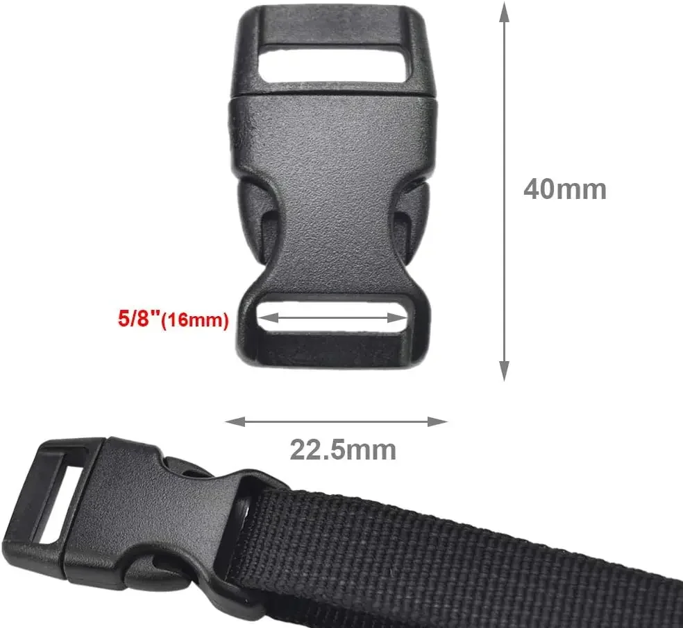 10Pcs Plastic Side Release Buckles 10/15/20/25mm Hard Clasp Curved  Paracord Bracelet Backpack  Parts Pets Strap Webbing