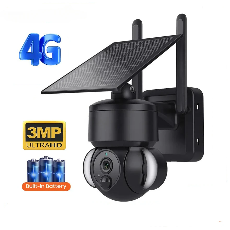 2023 SECTEC Factory New 3MP 4G Low Energy Network Security System Surveillance Camera Outdoor Solar CCTV Camera