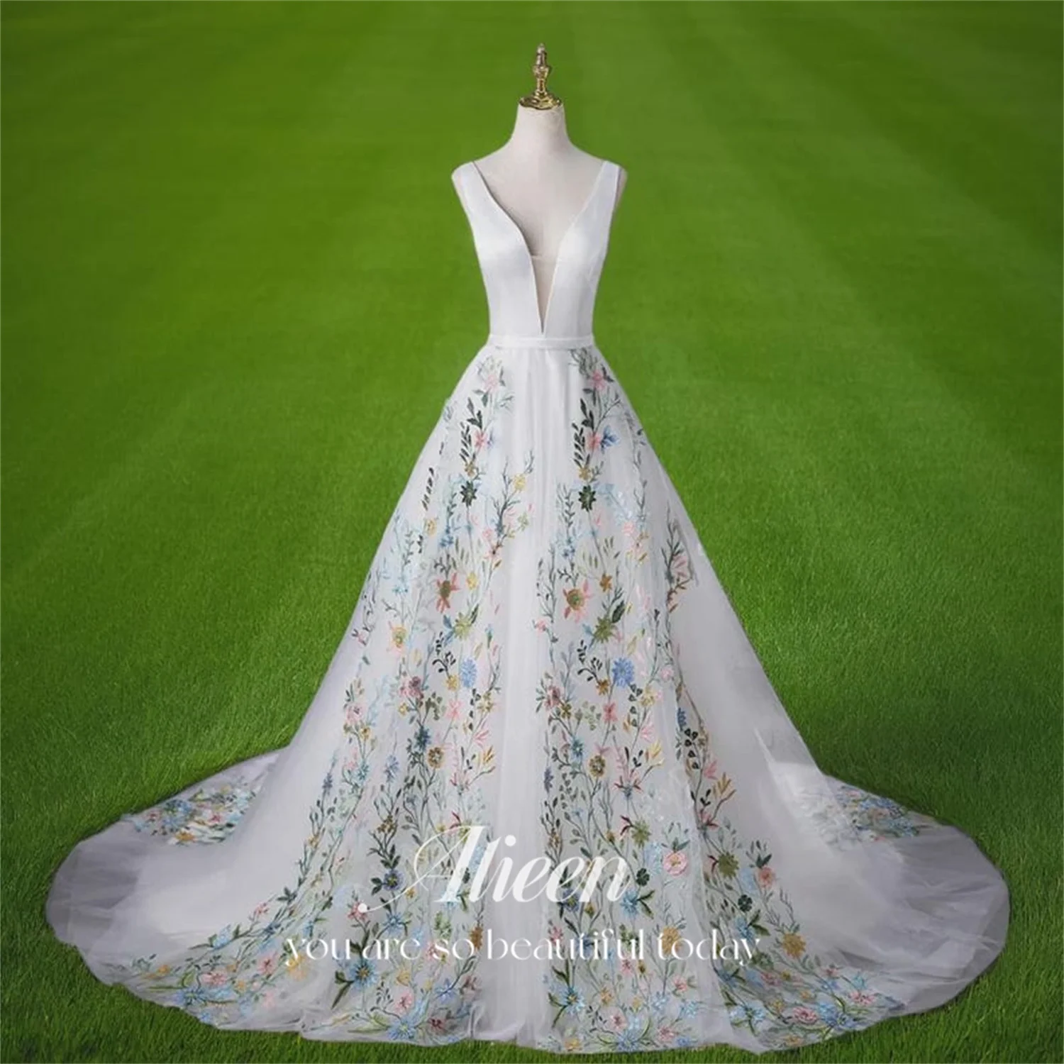 

Aileen Embroidery Luxurious Women's Evening Dresses 2025 Luxury فساتين سهرة Flowers Beautiful Prom Dresses Store Wedding Dress