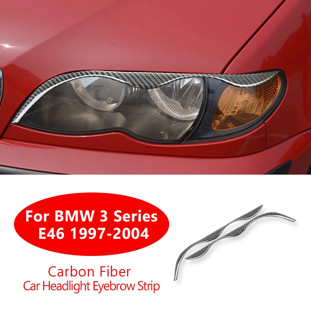 

For BMW 3 Series E46 1997-2004 Modification Carbon Fiber Car Headlight Eyebrow Strip Decorative Sticker Interior Accessories