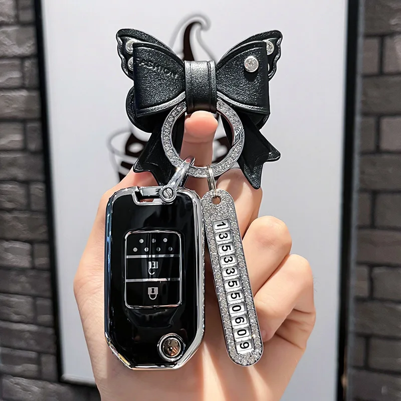 Car Remote Key Case Cover for Honda Civic 4d 9th Gen 10 Accord XRV Life Jazz Crv Fit Keychain Shell Keyless Interior Accessories